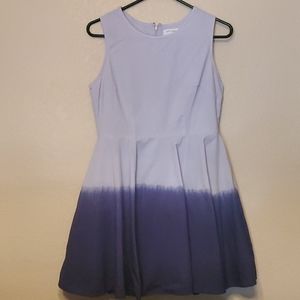 blue pleated dress
